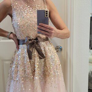 Women's sequin pink and gold cocktail dress